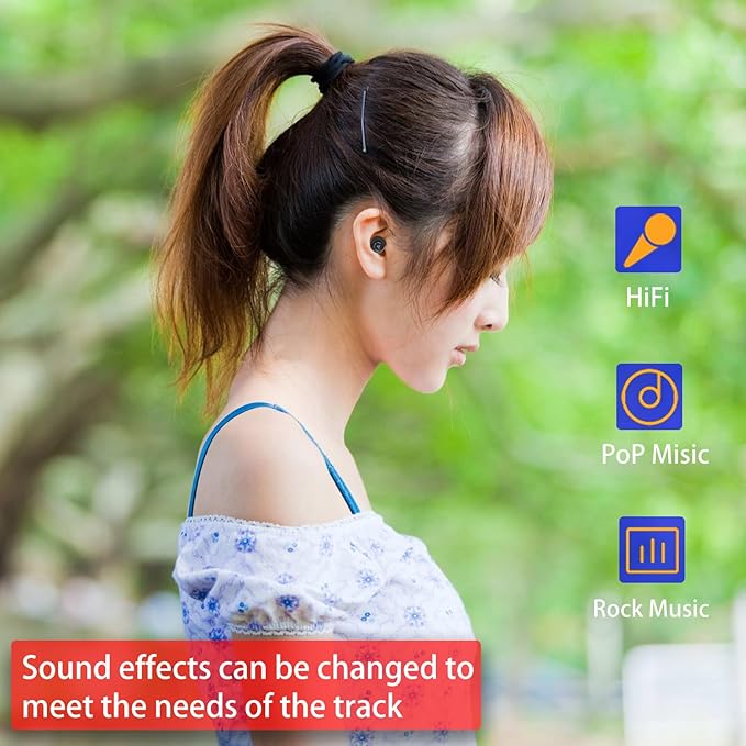 FAAEAL Bluetooth 5.3 Wireless Earbuds with Wireless Charging Case,Waterproof Stereo Headphones in Ear Built in Mic Headset Premium Sound with Deep Bass for Sport(Black)