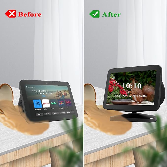 Adjustable Stand for All-new Echo Show 8 (3rd Gen, 2023 release), Smart Display Magnetic Stand Mount Compatible with Echo Show 8 (3rd Gen), with 360 Degree Rotation Tilt and Anti-Slip Base (Black)