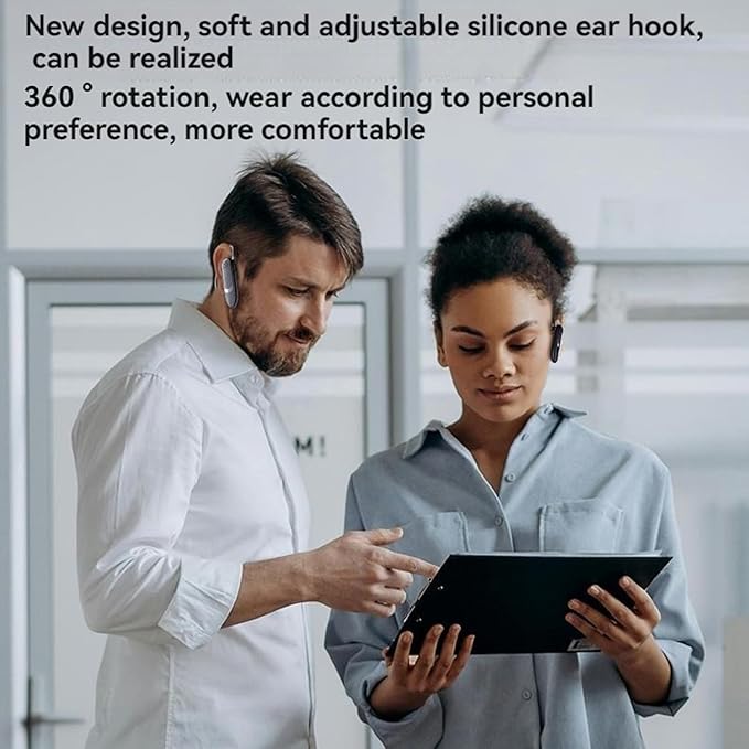 Bluetooth Headphones, Wireless Bluetooth Headphones with ENC Call Noise Cancellation, 30 Hours Talk Time 200 Hours Standby Time, LED Power Display, for Truck/Driver/Business, Universal Smartphone