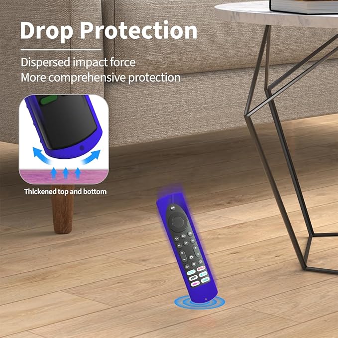 6.2 Inch Silicone Cover Compatible with Fire TV Stick 4K Max Toshiba/Insignia Smart TV Remote Voice Remote (Include Insignia Smart TVs/Toshiba FireTV with 6 Shortcut Buttons Remote) (Blue)