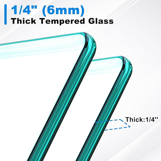 44-48" W x 72" H Shower Door Bathroom Double Sliding Shower Door 1/4"(6mm) Thick Tempered Clear Glass Door with Stainless Steel Handle for Walk-in Shower, Matte Black