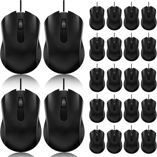 24 Pack Wired Mouse Bulk Computer Mouse Wired with Ergonomic Design Computer Mice Plug and Play USB for Students, Teachers Multi Device Compatibility for Classroom, Home, Office, Remote Work (24)