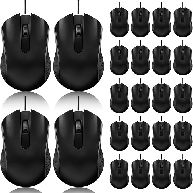 12 Pack Wired Mouse Bulk Computer Mouse Wired with Ergonomic Design Computer Mice Plug and Play USB for Students, Teachers Multi Device Compatibility for Classroom, Home, Office, Remote Work (12)