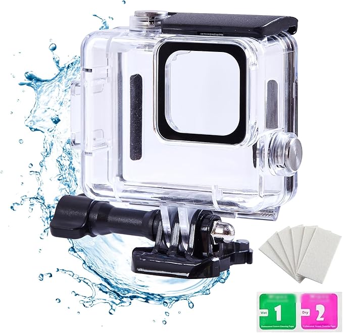 196FT/60M Waterproof Case for Go Pro Hero 4K, Underwater Diving Protective Housing Shell for Go Pro Hero 4K Compact Action Camera with Mount Hero 4K Accessories Kit