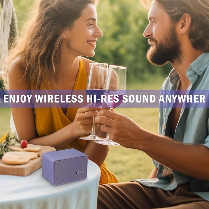K-Cube-PP Bluetooth Speaker, 5W HD Sound, Bluetooth V5.0, 12H Playtime, Purple