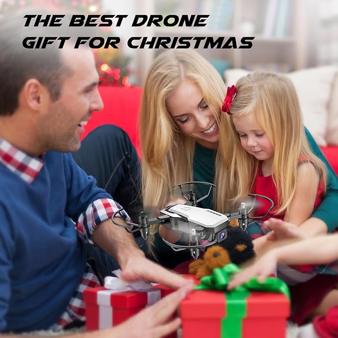 X300C Mini Drone with Camera 720P HD FPV, RC Quadcopter Foldable Drone With Altitude Hold, 3D Flip, Headless Mode, Gravity Control and 2 Batteries, Gifts for Kids, Adults, Beginner (White)