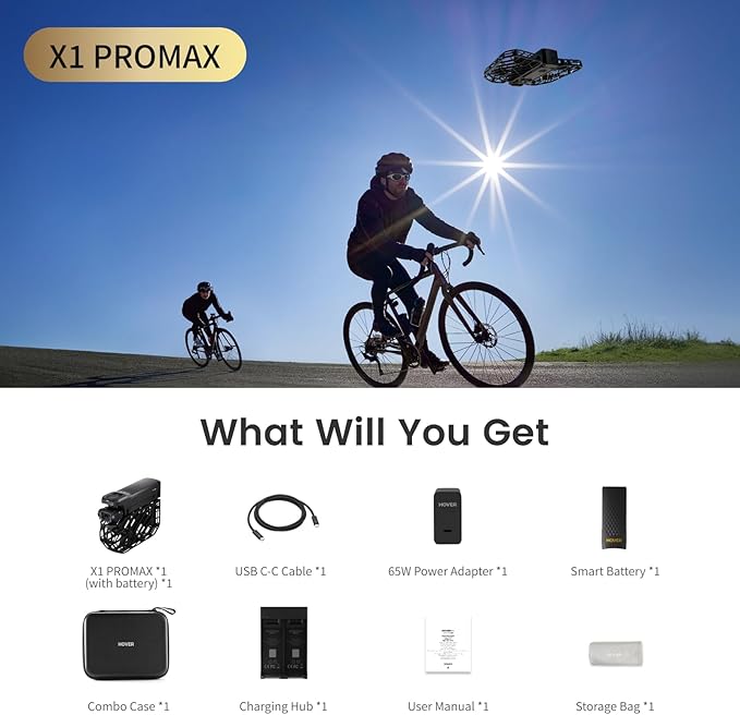 X1 PROMAX 8K Action Flying Camera, Foldable Drone with Camera with 42 KM/H Follow Speed, 10+ Fully Automatic Flight Modes, Fly Anywhere with OmniTerrain, SmoothCapture 2.0(Basic Combo)