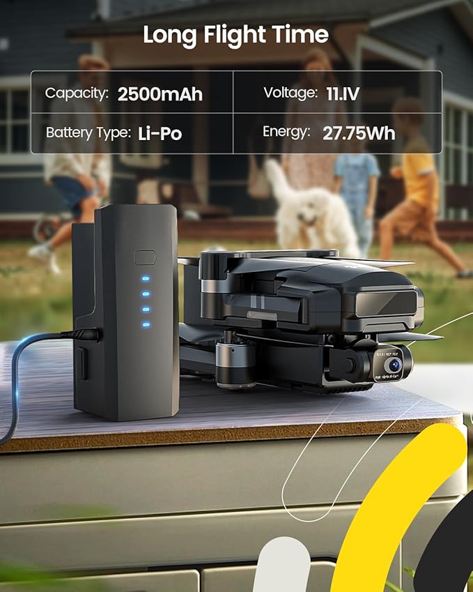 Holy Stone HS600 2-Axis Gimbal Drones with Camera for Adults 4K EIS, Integrated Remote ID, 20000 FT Range Transmission, GPS Drone with Brushless Motors, 4K/30FPS, Follow Me, Level 6 Wind Resistance