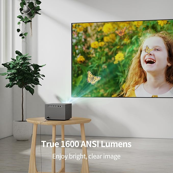 1600ANSI Lumens DLP Projector, WEMAX Vogue 100, 4K Home Theater Projector with WiFi and Bluetooth, Native 1080p HDR10, 200" Display, Dolby Audio, 125% Rec.709, Auto Focus Keystone