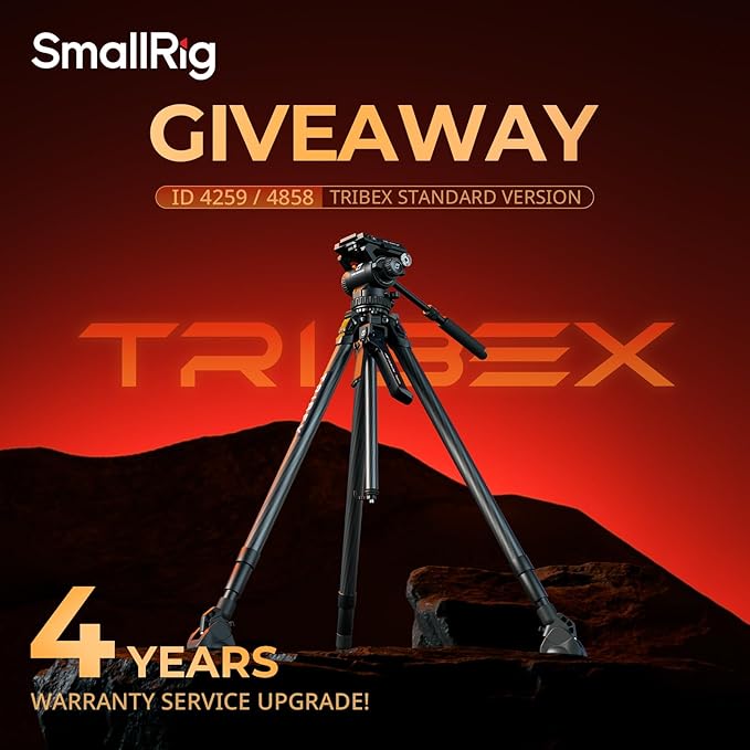 SmallRig x Potato Jet Tribex Hydraulic Carbon Fiber Tripod, Fast Extend Camera Video Tripod with 4-Step Counterbalance Fluid Head, Step-Less Damping on Pan/Tilt, Load 13.2lbs for DSLR(Standard Series)