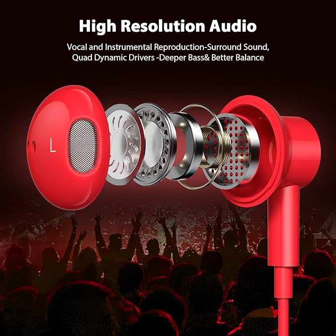 USB C Headphones with Mic for iPhone 17 Pro Max 16e 16 15, Type C Headphone Wired Earbuds HiFi Magnetic Sport Earphone for iPad mini Pro Air Samsung Flip 5 Fold 6 A55 Galaxy S25 S24 S23 FE OnePlus 9