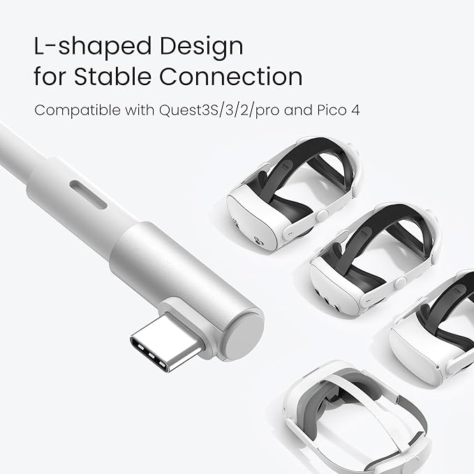 KIWI design 16FT Link Cable Compatible with Oculus/Meta Quest 3S Accessories, and Quest 3/2/Pro/Pico 4, USB 3.0 to USB C Link Cable with 5Gbps Super Speed