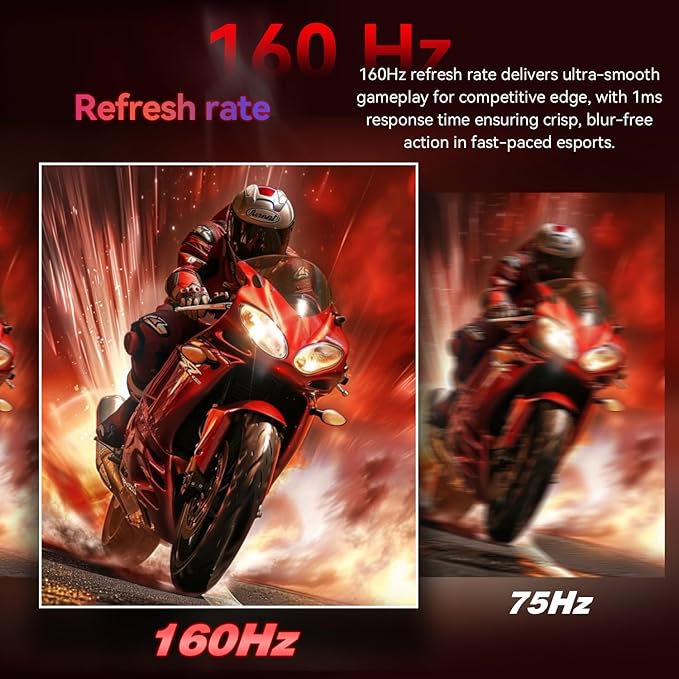 32Inch 4K Curved Monitor,160Hz UHD(3840 x 2160) Curved Gaming Monitor,1ms AMD FreeSync Premium,1500R,125% sRGB,95% DCI-P3,Monitor with Speaker,HDMI2.1,DP1.4,VESA