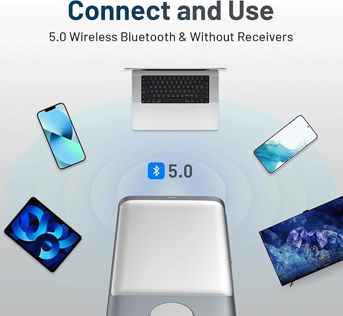 Cheerdots Bluetooth Presentation Clicker Wireless Presenter, Air Mouse with Red Light Presentation Remote for Mac, Windows, iPad OS and Android, Space Gray