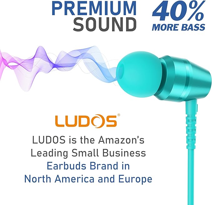 LUDOS OMNITONE USB C Headphones for iPhone 16 15 Pro Max Plus iPad Pro, 5 Years Warranty, USB-C Earbuds for Samsung Galaxy S24 S23 S22 S21 S20 A55 A54 A53, USB Type C Earphones - Turquoise