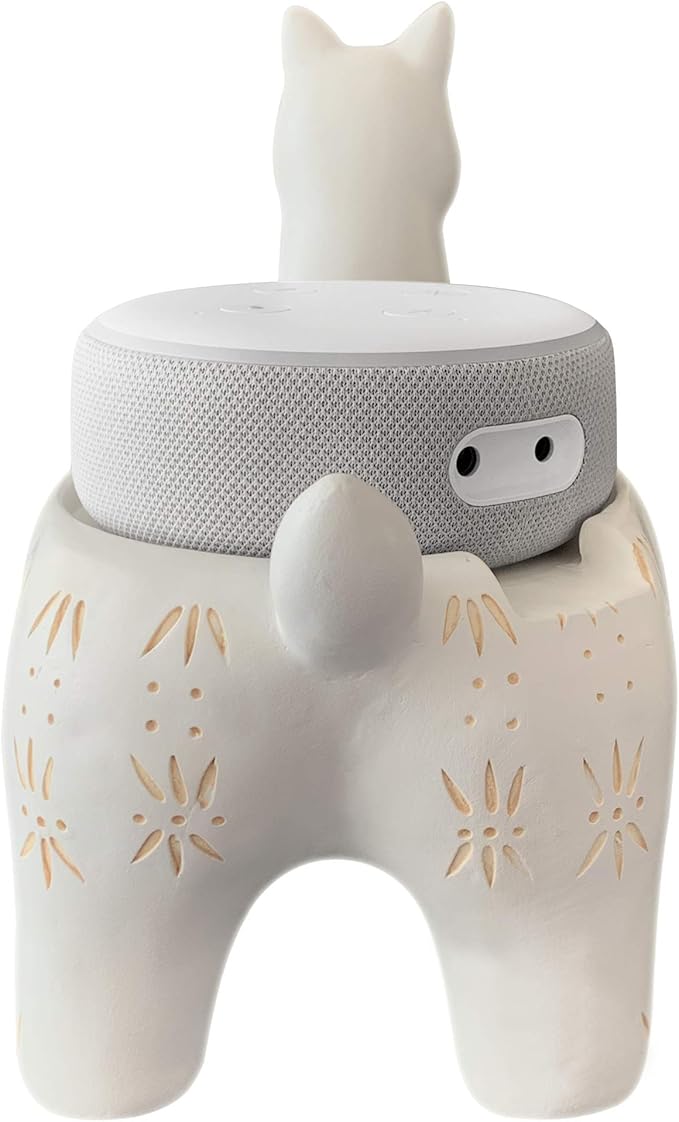 Dekodots Smart Speaker Table Stand (LLama) - Decorative Holder for Amazon Echo Dot or Google Home Mini - Portable Design, No Sound or Microphone Interference - Durable Poly-Resin