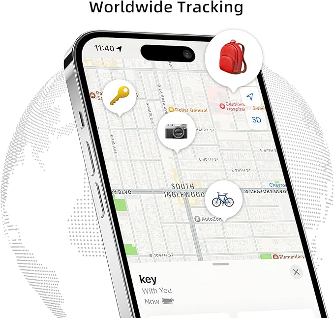 [Apple MFi Certified] Air Tracker Tags 4 Pack (iOS Only), Bluetooth Tracker for Apple Find My, Replaceable Battery, Key Finder and Item Locator Smart Tag for Keys, Bags, Luggage, Pets, Wallet