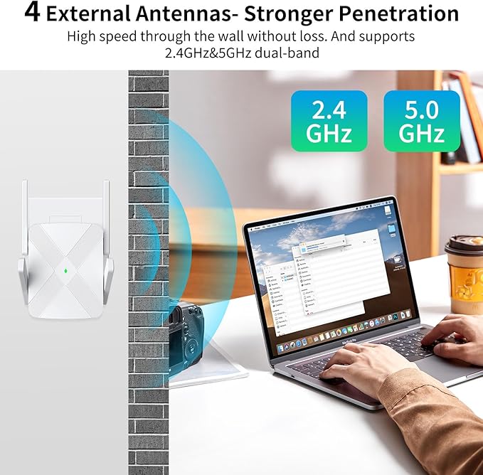 2024 Release WiFi Extender, WiFi Extender Signal Booster for Home Cover up to 10000sq.ft & Dual Band 2.4G&5G Advanced Technology, 1200Mbps WiFi Repeater with Ethernet Port up to 45 Devices