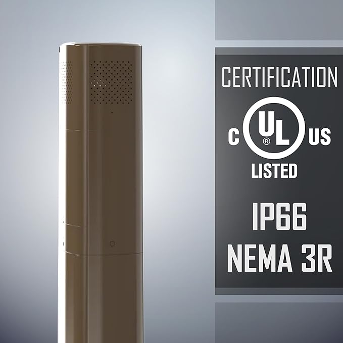 TayMac Bronze Bluetooth Speaker Slide Cover PPSPZ for ParkPost Outdoor Power Enclosure (Required), Wireless Speaker with Built-in Slot for Mobile Device, Outdoor Bluetooth 5.2