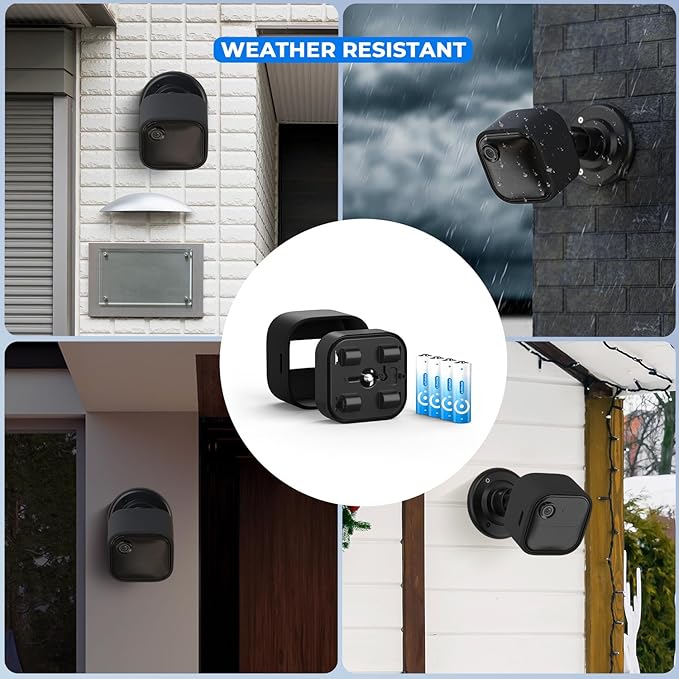 2 Pack Battery Extension Pack Compatible with Blink Outdoor 4 Camera, Included 8 Pack Lithium AA Batteries + 2 Waterproof Silicone Cover, Accessory for Outdoor 4 Smart Security Camera