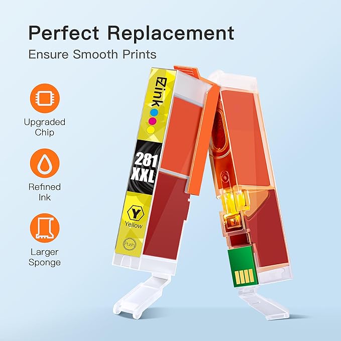 E-Z Ink Compatible TS9120 Ink Cartridge Replacement for Canon PGI-280XXL CLI-281XXL PGI 280XXL CLI 281XXL to use with PIXMA TS8320 TS8220 TS8120 (PGBK, Black, Photo Blue, Cyan, Magenta, Yellow) 6 Pack