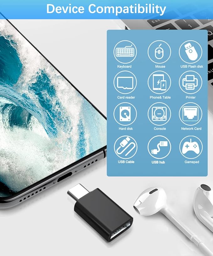 Basesailor USB to USB C Adapter with C Male to 3.0 Female Charger 4P,Thunderbolt 4 to Type A OTG Converter for MacBook,iPhone 14 13 12 Pro Max,Apple iWatch 8 7 SE,iPad 10 Air 4 5 Mini 6,Galaxy S23 S22