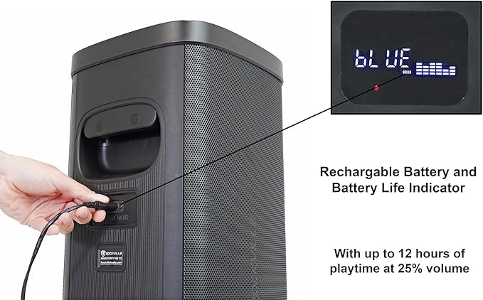 Rockville BASS PARTY 65 V2 Bluetooth Speaker, 1200W, Deep Bass, LED Lights, 6.5" Dual Woofers, 12hr Battery, Multi Input, Perfect for Parties, Karaoke