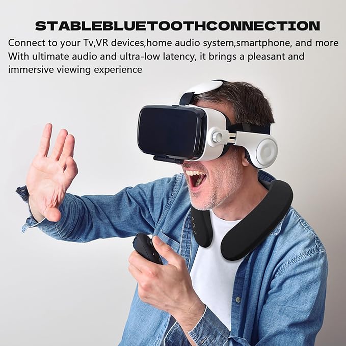 Wireless Neck Speakers - 3D Surround Sound & Ergonomic Design, 24H Playtime,Fashionable Style for Gym/Travel Home, Office, and Outdoors