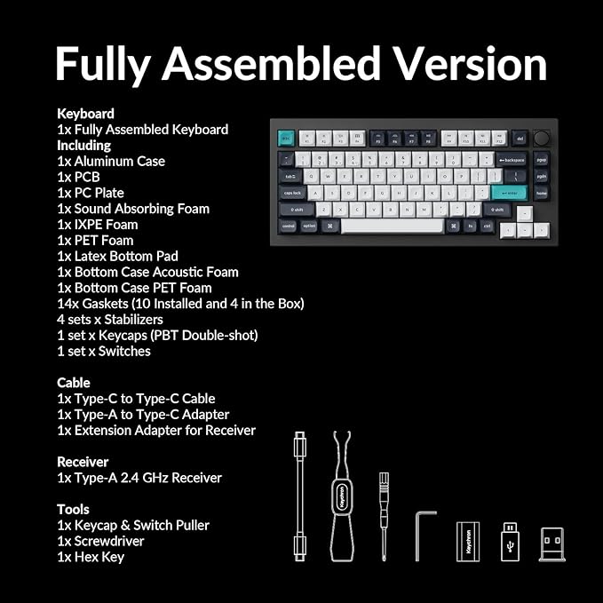 Keychron Q1 Max RGB QMK/VIA Custom Mechanical Keyboard, Hot-Swappable Full Metal Programmable Knob with Gateron Jupiter Brown Switch, 2.4 GHz/Bluetooth/Wired Gaming Keyboard for Mac Windows Linux