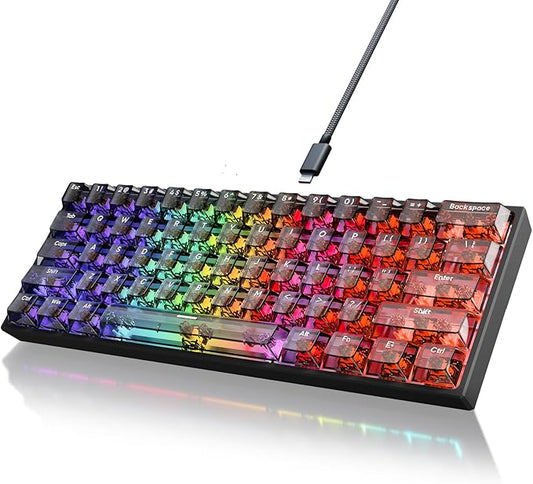 60% Mechanical Gaming Keyboard Wired, YK61 Mini Hall Effect Magnetic Switch Keyboard, 61 Keys Adjustable Actuation Rapid Trigger Mode, 8K Hz Polling Rate, Hot-Swap, RGB Backlit (Translucent Black)