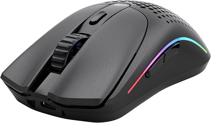 Glorious Gaming Model O 2 Wireless Gaming Mouse - Hybrid 2.4GHz & Bluetooth Wireless, 68g Superlight, Long Battery Life, 26k BAMF 2.0 Sensor, RGB, Ambidextrous, 6 Buttons, PTFE Feet - Black