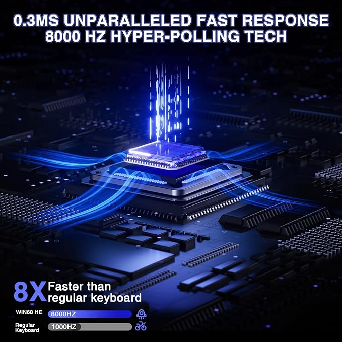 AULA WIN68 HE Mechanical Gaming Keyboard 60%, Hall Effect Magnetic Switch, Fast Trigger Mode Adjustable Actuation, 8000Hz Polling Rate, RGB Backlit, Small Wired Keyboard for Laptop/PC Gamer