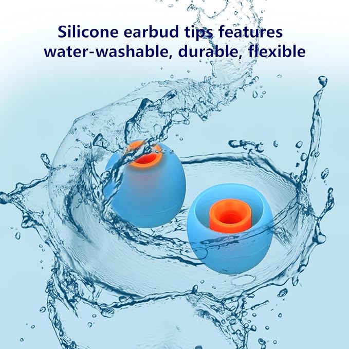 Earbud Replacement Tips Silicone Earbud Tips Earbud Caps Fit for in-Ear Headphones (Inner Hole 3.8mm -5.1mm) Earbud Rubber Tips Ear Tips 9 Pairs S/M/L