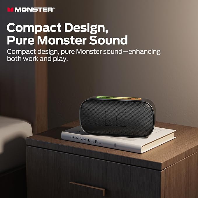 Monster S150 Speaker, Strong Bluetooth 5.4, IPX7 Waterproof Wireless Speaker, Support Sulti-Channel Connection, HD Hands-Free Calling, Compact Design Bluetooth Speakers