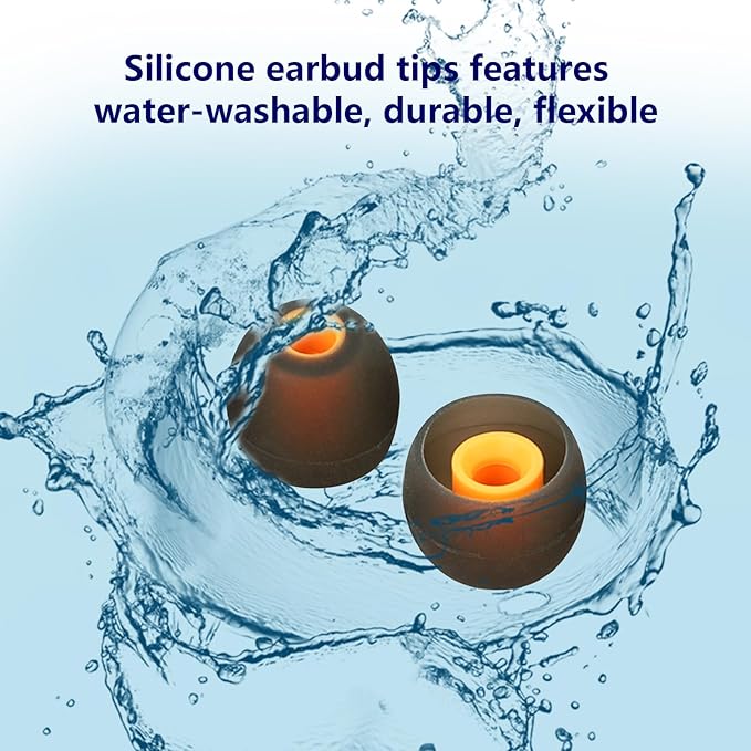 Earbud Replacement Tips Silicone Earbud Tips Earbud Covers Fit for in-Ear Headphones (Inner Hole 3.8mm -5.1mm) Ear Tips Earbud Rubber Tips 9 Pairs S/M/L