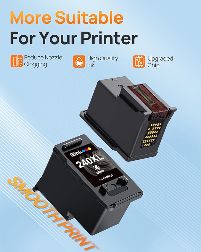 240XL 241XL Ink Cartridge Replacement for Canon 240XL 241XL Combo Pack, PG-240XL CL-241XL Works with PIXMA TS5120 MG2120 MG3620 MG3520 MG3522 MX452 MX472 MX512 MX532 Printer, 2 Pack