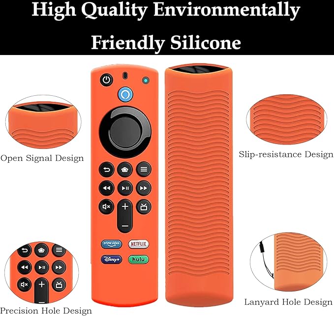 TVstick Remote Cover for Firtvstick 4K Max 3rd Gen 2021,Silicone Protective Case Compatible with Firtv4k TV Stick Alexa Voice Remote Control with Lanyards,Anti-Slip,Shockproof