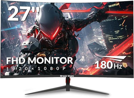 27 Inch Gaming Monitor, 180Hz 1ms FHD 1080P Fast IPS Display, HDR10, 108% sRGB, FreeSync, 2X HDMI 2.0 & DP 1.4, Wall Mount Compatible