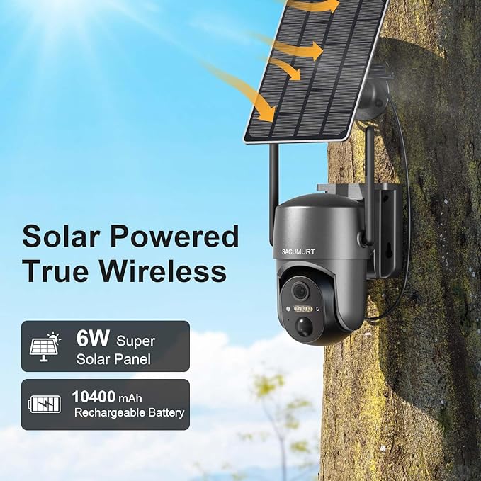 No WiFi Security Camera Outdoor Wireless, Cellular Security Cameras, Solar Camera Outdoor Wireless, 2K HD Color Night Vision, Motion Detection, 2-Way Talk, IP66 Waterproof, 2 Pack