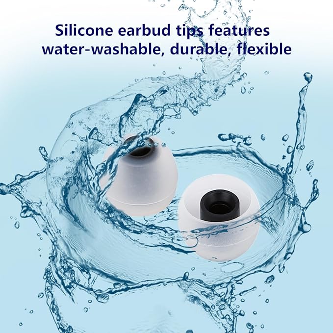 Silicone Replacement Earbud Tips Earbud Covers Fit for in-Ear Headphones (Inner Hole 3.8mm -5.1mm) Earbud Replacement Tips Earbud Rubber Tips 9 Pairs S/M/L, transparent/Black
