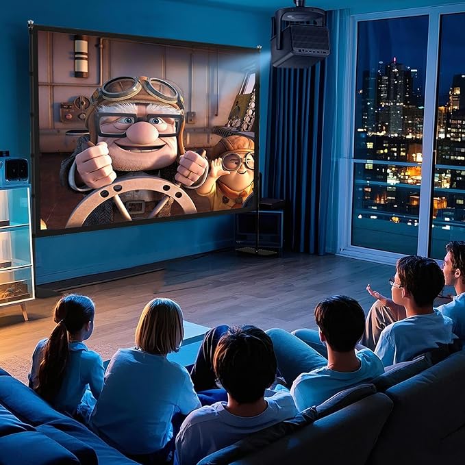 Outdoor Projector Screen with Stand - 100 Inch Portable Projector Screen Indoor and Outdoor Projector Screens 16:9 5K HD Wrinkle Free Lightweight Movie Screen with Carry Bag,Enioy Movie Nights