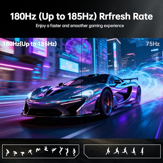 KTC 32 Inch Curved Gaming Monitor, 2K 180Hz Computer Monitor, Up to 185Hz, QHD 1500R PC Monitor 1ms with Adaptive Sync, DisplayPort/HDMI/USB, VESA Wall Mount, Tilt Adjustable, H32S5