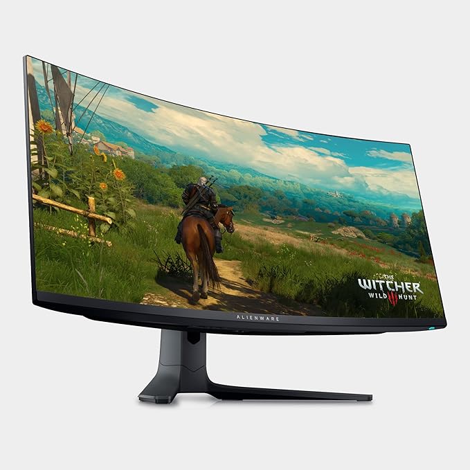 Alienware AW3423DWF Curved QD-OLED Gaming Monitor - 34-inch Quantum Dot OLED 0.1Ms 165Hz 21:9 Curved Display, 99.3% DCI-P3 Color Gamut, VESA DisplayHDR True Black 400, AMD FreeSync Premium Pro - Black