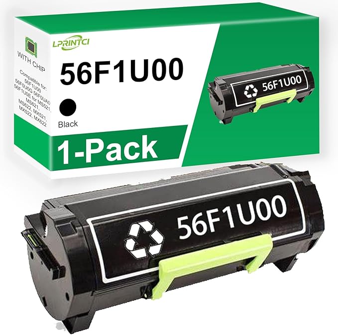 56F1U00 56F1U0E Ultra High Yield Compatible Toner Cartridge（25000 Pages） Remanufactured for Lexmark 56F1U00 56F0U0G 56F0UA0 56F1U0E for MS521, MS621, MS622, MX521, MX522, MX622 Laser Printer