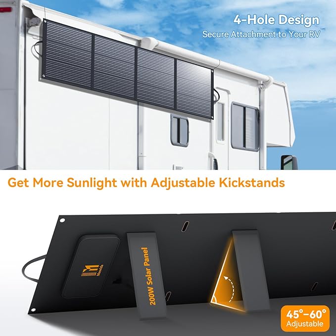 200 Watt Portable Folding Solar Panels IP68 Waterproof ETFE Coating 24V MC4 Output for Power Stations Solar Generator Camping Off-Grid RV Emergency Backup