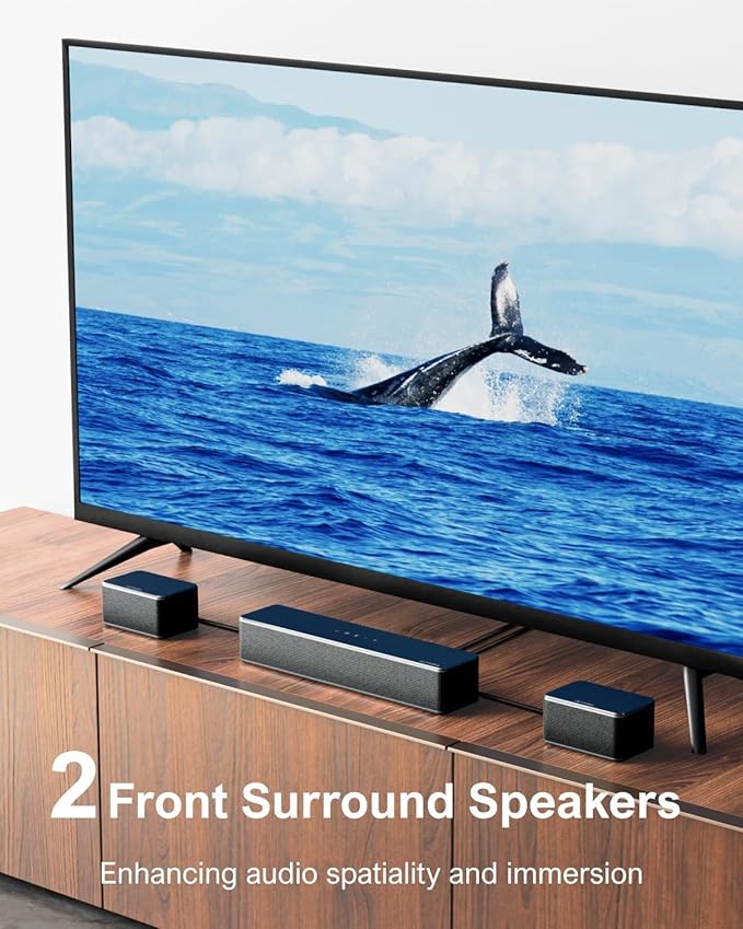 ULTIMEA 7.1 Sound Bars for Smart TV, 4 Wired Surround Speakers, Virtual Surround Sound System, 410W Peak Power, App Control, TV Soundbar with Wireless Subwoofer, Home Theater Sound System, 2025 Model