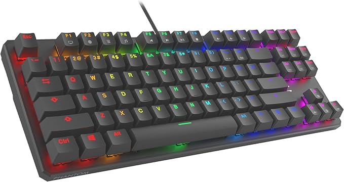 TECWARE Phantom 87 Key Mechanical Keyboard, RGB led, Typewriter Sound, Outemu Blue Switch