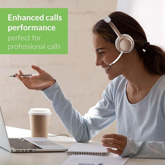 Avantree AH6B - Bluetooth On Ear Headphones with Detachable Mic for Work in Office or at Home, Premium Sound, Soft Padding, Lightweight, Wireless & Wired Headset for Phone PC Laptop, Champaign Gold