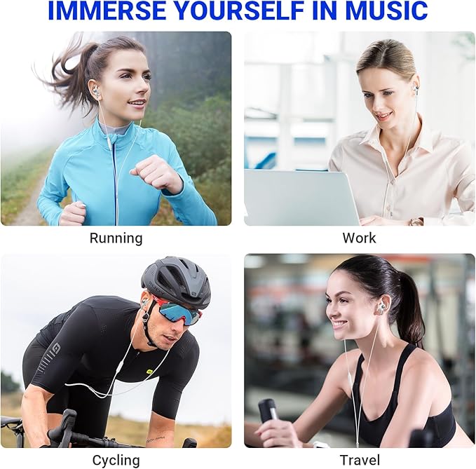 Earbuds Wired 3.5mm Headphones for School PC, Noise Cancelling Ear Buds Wired with Microphone Case Magnet Wire Plug in Earphones for HP/Surface/Acer Computer Laptop Chromebook Corded Headphone, White