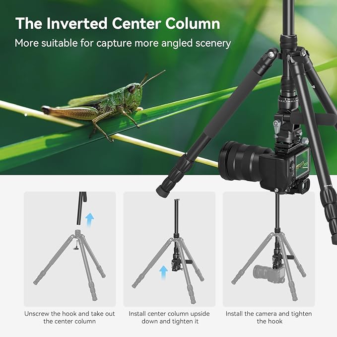 SmallRig CT195 Video Tripod Kit, 73" Camera Tripod with Pan Tilt Fluid Head for Vertical/Horizontal Shooting, Max Load 15kg / 33Ibs for Camcorder, Mirrorless, DSLR - 4307